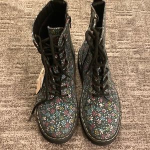 7.5 Floral Combat Boot (New With Tags)